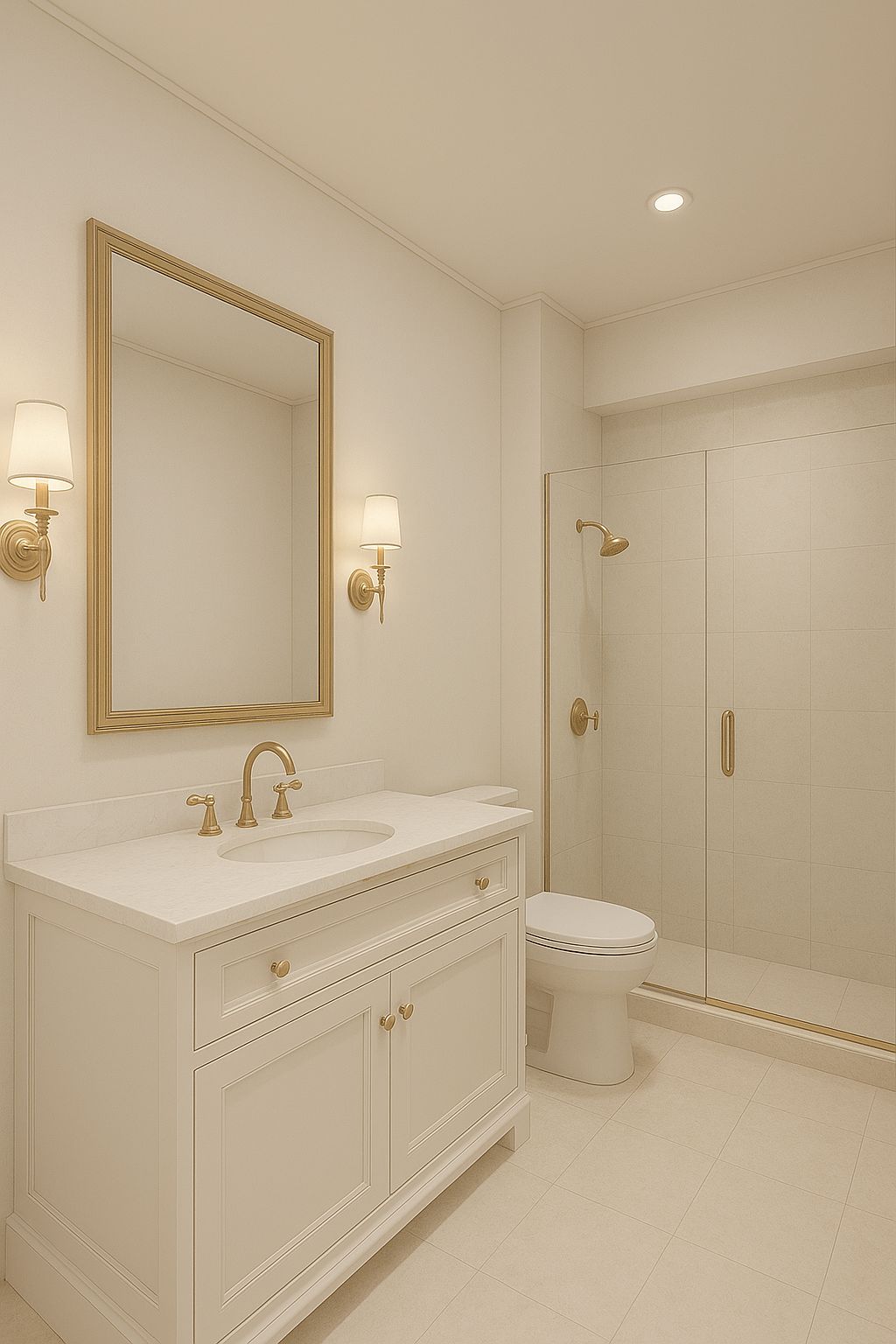 Contemporary Ensuite Bathroom with Touch-Sensor LED Anti-Fog Vanity Mirror #3